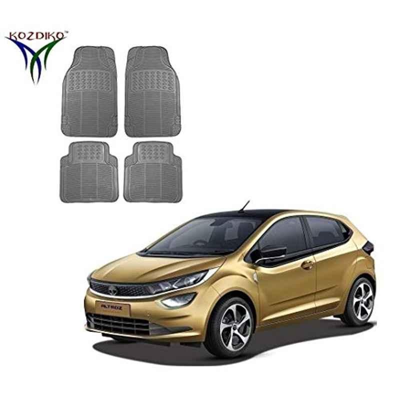 Kozdiko Grey Simple Rubber Car Foot Mat Set for Tata Altroz, koz_13367