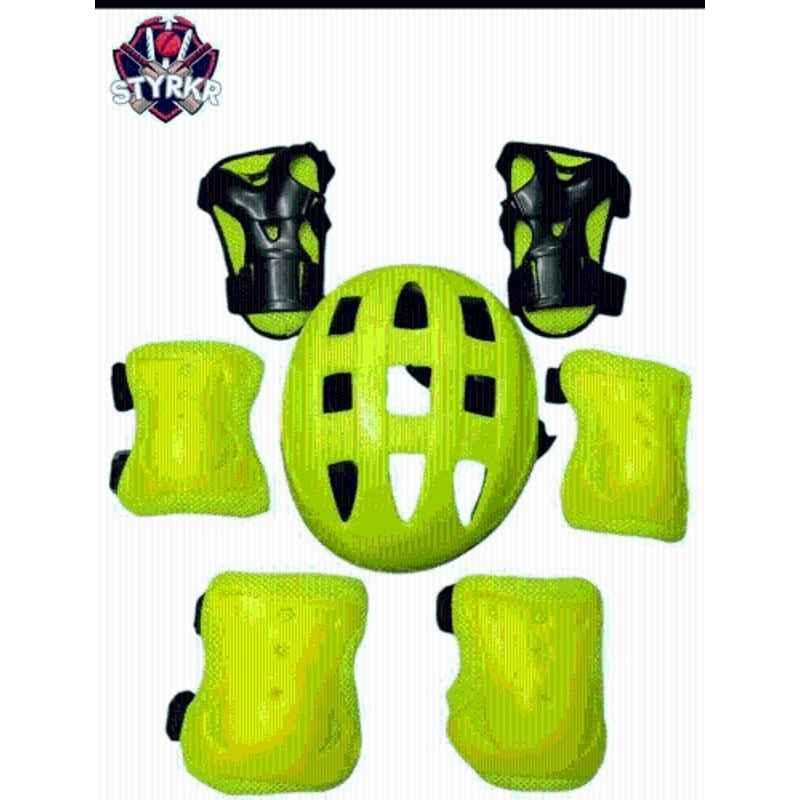 STYRKR Plastic & EVA Foam Neon Protective Skating/Cycling Guard Kit | Multi Sport Gear for Kids 144 Cycling Kit