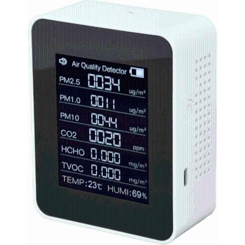 HSETIN MxRady PM1/2.5/10/TVOC/HCHO/Temp./Humidity Air Quality Meter for Kitchen & Bedroom, ZN-2CO7