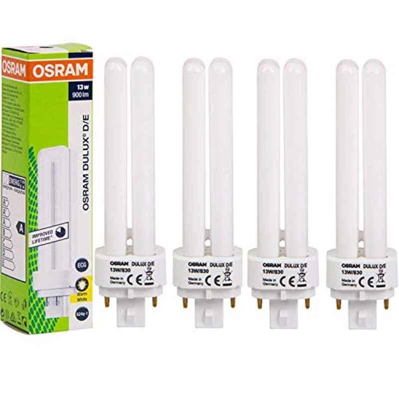 Osram 13W 4 Pin Warm White CFL Bulb (Pack of 4)