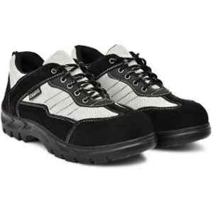 Ozarro Suede Leather Steel Toe Black Safety Shoes, S4435, Size: 7