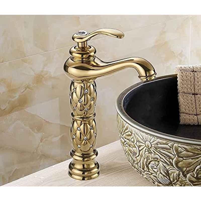 Bassino 12 inch Brass Gold Single Lever Hot & Cold Faucet Tap, BTT_2042