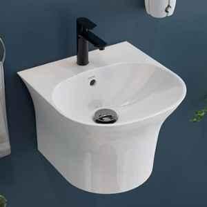 Plantex Roman 15x15x10 inch Ceramic White Wash Basin for Bathroom, APS-1173