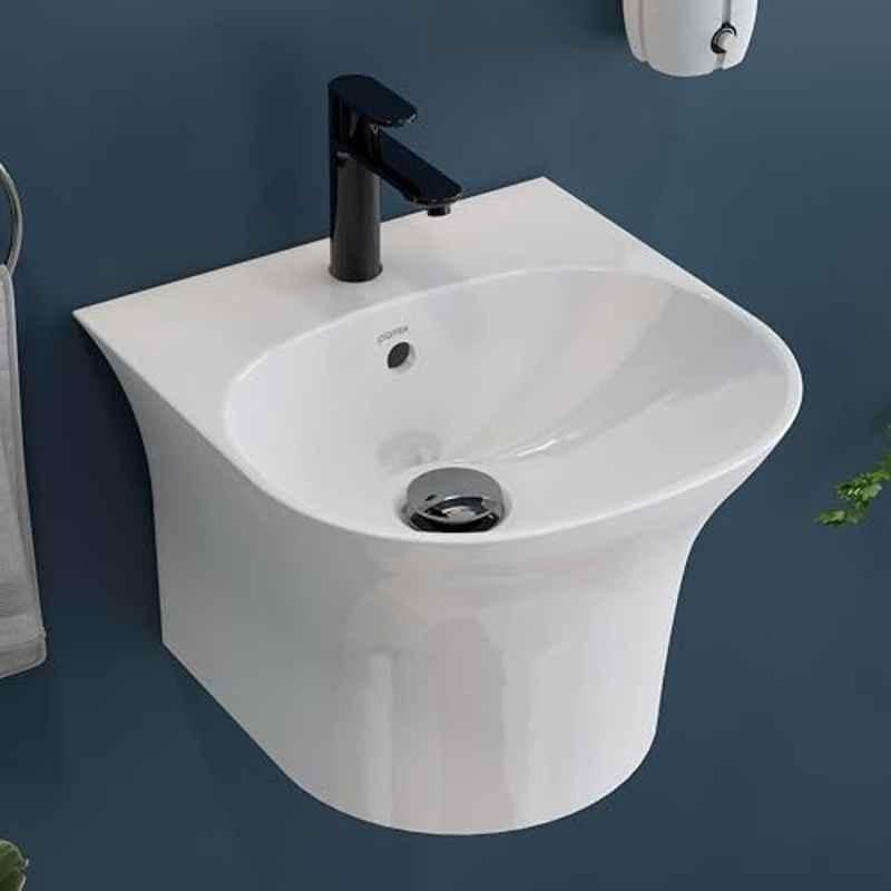 Plantex Roman 15x15x10 inch Ceramic White Wash Basin for Bathroom, APS-1173