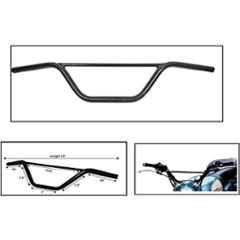 AOW RD350 (with Mounting Rod) Black Handlebar (Black) Universal for Honda CBR 250R