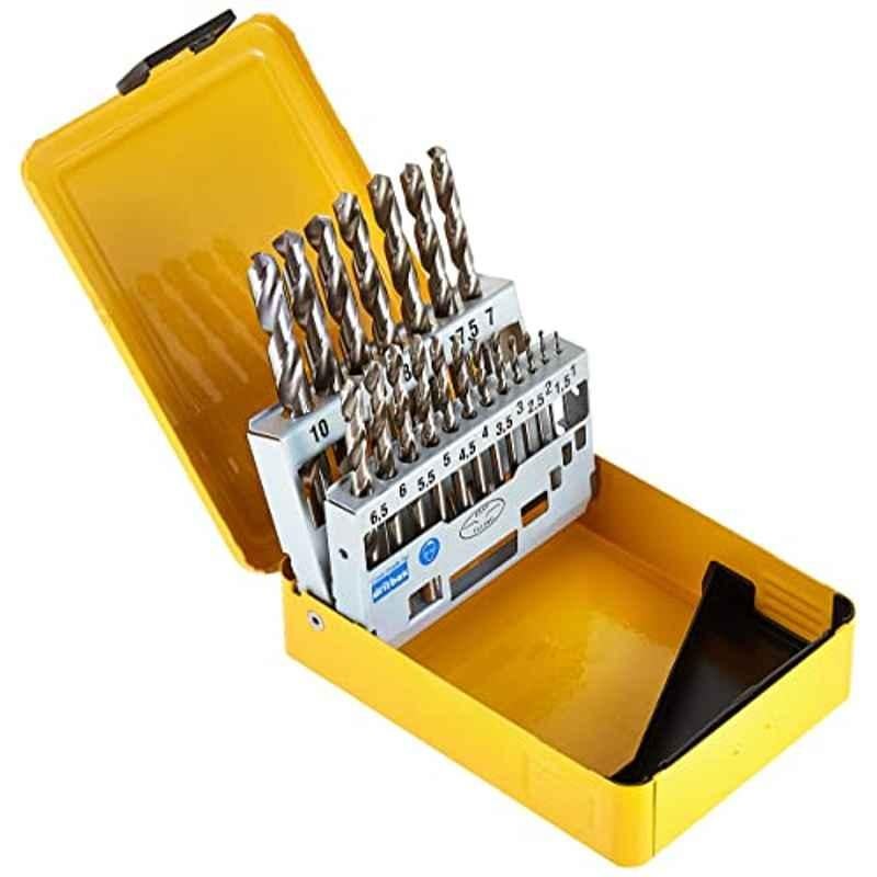 Dewalt 19 Pcs Metal Drill Bit Set Cassette-D1,1.5,2,2.5,3,3.5,4,4.5,5,5.5,6,6.6,7,7.5,8,8.5,9,9.5,10, Yellow/Black, Dt5923-Qz