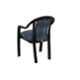 Supreme Ornate Plastic Medium Back Black & Blue Cushion Chair with Arm (Pack of 2)