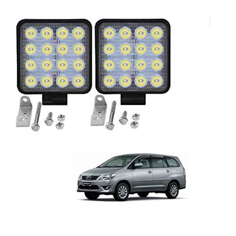 Kozdiko 2 Pcs 48W 16 LED White Bright Beam Square Fog Light Set for Toyota Innova, koz_92584