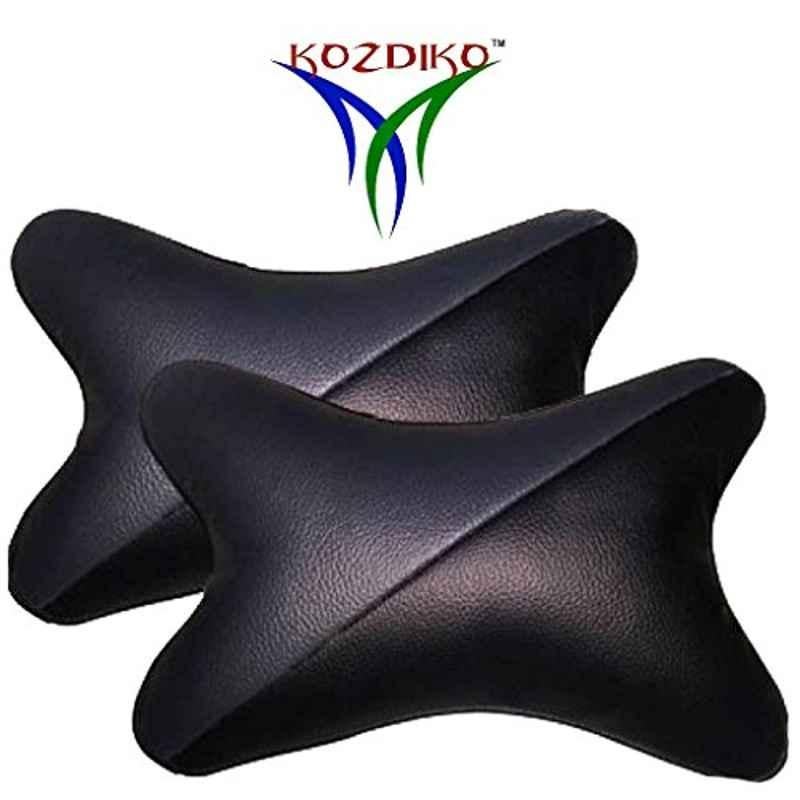 Kozdiko 2 Pcs Grey & Black Car Neck Rest Pillow Cushion Set for Hyundai i20 Active