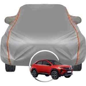 Allextreme Polyester Grey Piping Car Cover with Triple Stitched Reflective Piping for Tata Curvv All Model & Year, PV-GY-04