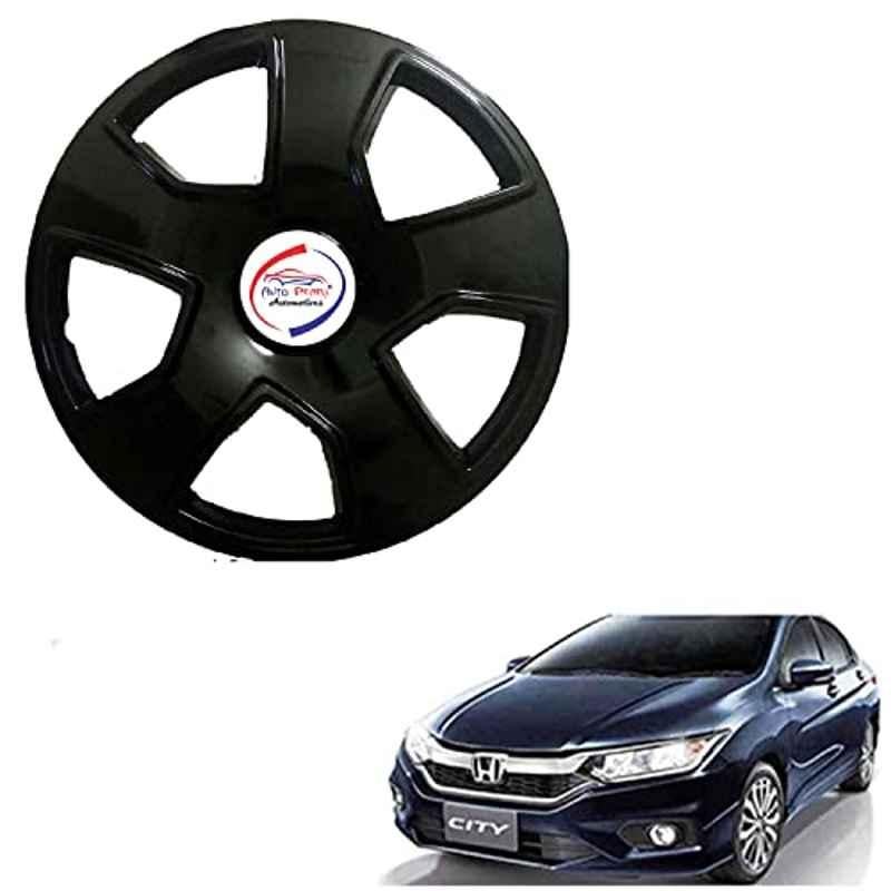 Auto Pearl 4 Pcs 15 inch ABS Black SCB02 Hubcap Wheel Cover Set with Retention Ring for Honda City 2017