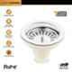 Ruhe Stainless Steel Kitchen Sink/PVC Coupling Drain Outlet & PVC Connector with Chrome Finish, 17-0101