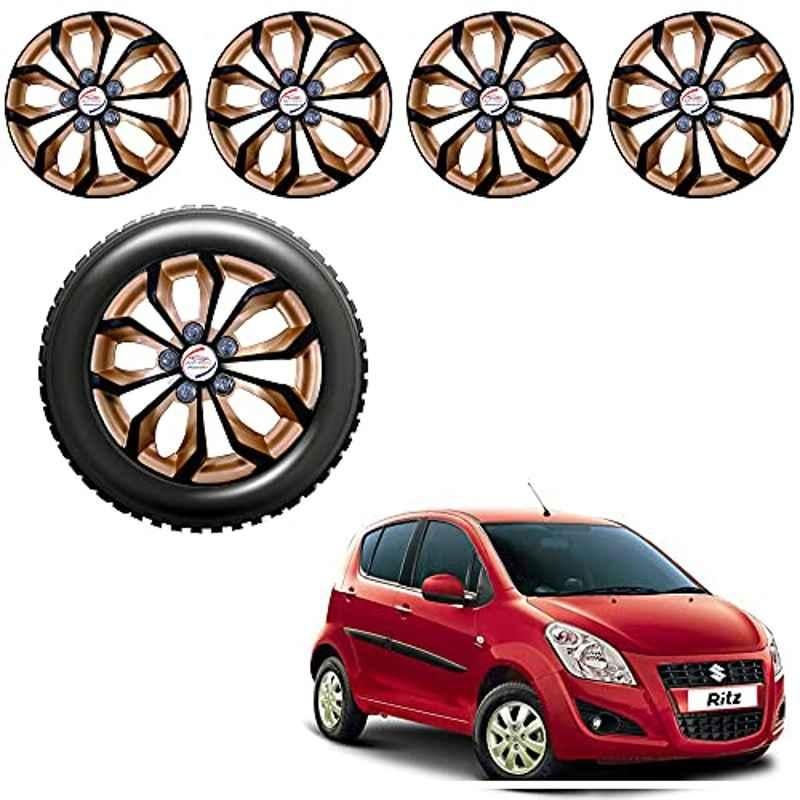 Auto Pearl 4 Pcs 14 inch ABS Golden & Black Car Wheel Cover Set for Maruti Suzuki Ritz