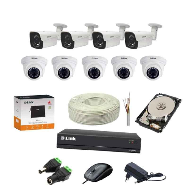 D-Link 2MP CCTV Camera Kit with 5 Pcs Dome Camera, 4 Pcs Bullet Camera, 1 Pc 16 Channel DVR, 1 Pc 2TB Hard Drive & All Accessories