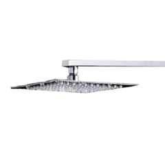 Senkiddpro 6x6 inch Steel Chrome Finish Overhead Shower with 9 inch Square Arm