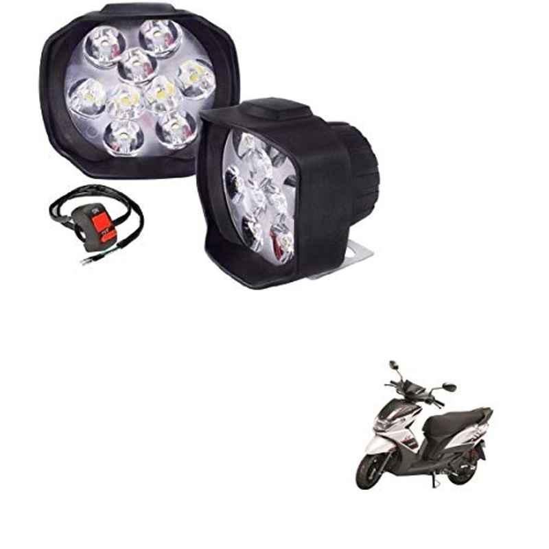 Kozdiko 2 Pcs Sheen 9 LED 6000k Cree LED Transformer Bumble Bee Style LED Fog Light Set for Yamaha Ray Z