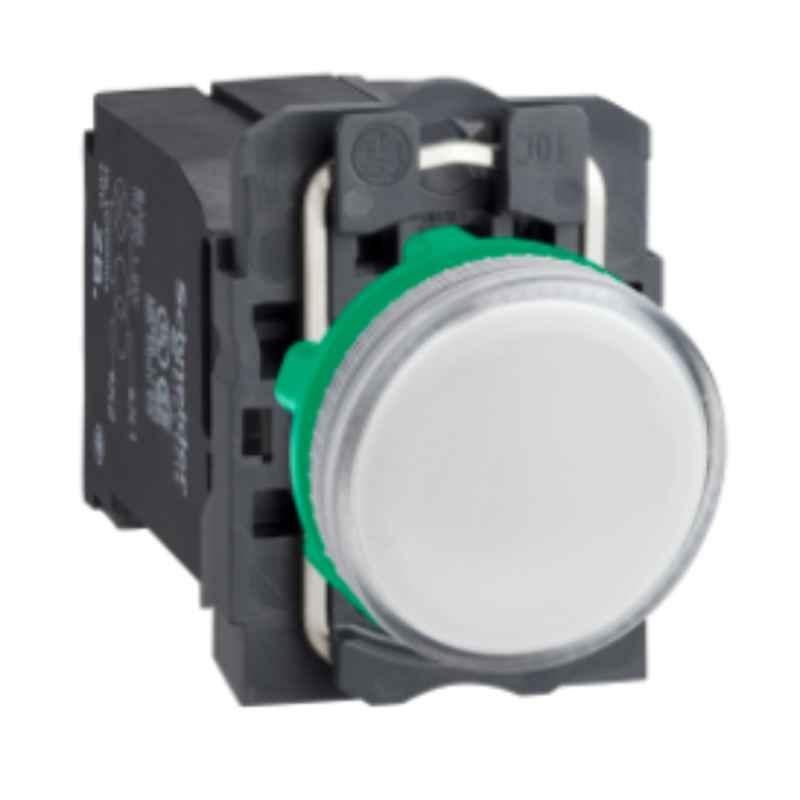 Schneider Harmony 220-240 VAC White Plain Lens Complete Pilot Light with Ba9S Bulb, XB5AV41