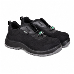 Zain Safety S1-SR Raven Fit Knit Composite Toe Black Safety Shoes, Size: 9