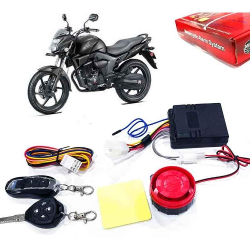Auto Pearl 12V Black Two-Way Anti Theft Motorcycle Alarm Kit with 2 Pcs Remote for Trigger