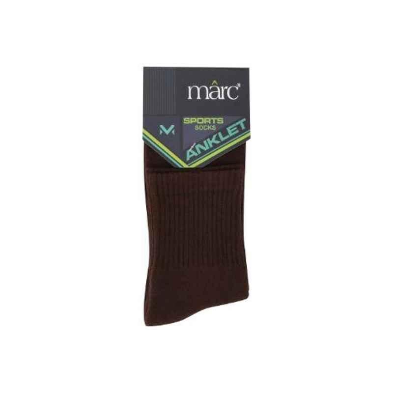 Marc Jogger Brown Cotton Terry Ankle Length Socks, 1120-00BR