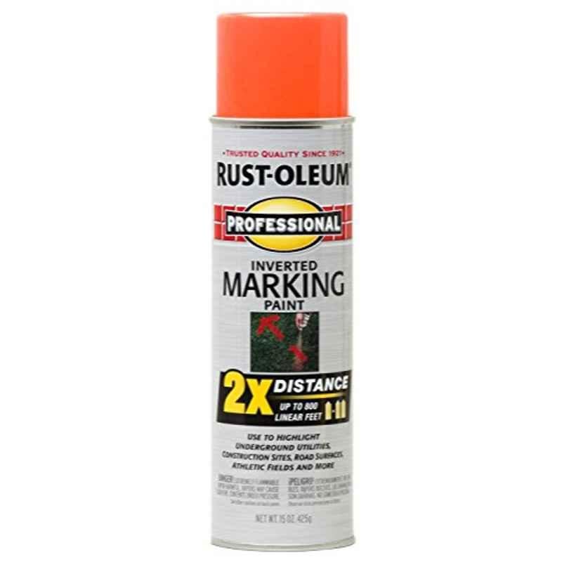 Rust-Oleum Professional 15 Oz Fluorescent Orange 266579 Matte 2X Distance Inverted Marking Spray Paint
