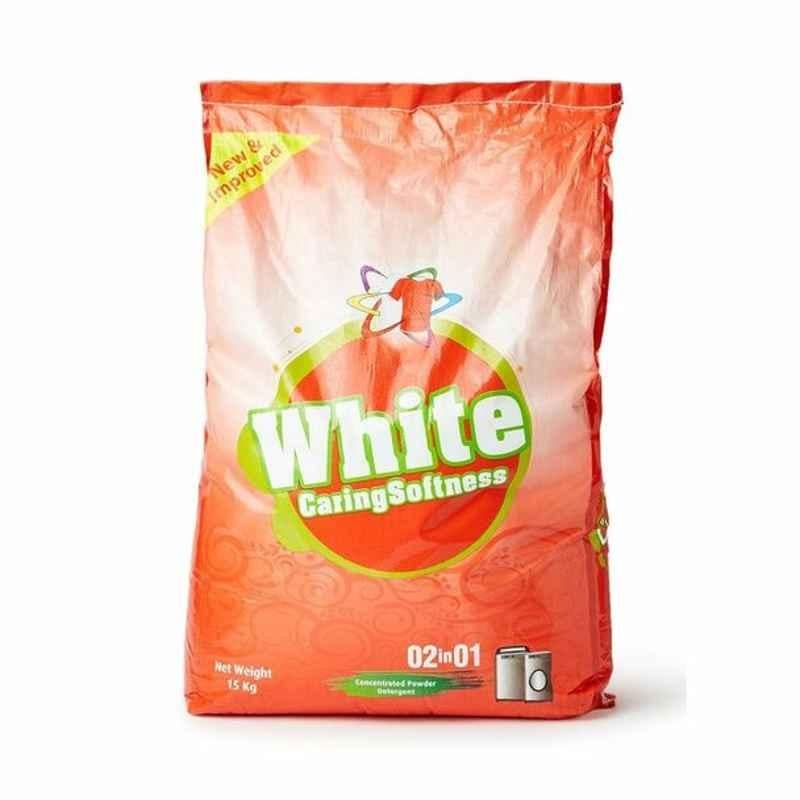 White Caring Softness Detergent Powder, 15 Kg