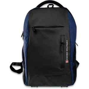 Swiss Military LBP90 29 Litre Polyester Black & Blue Medium Laptop Backpack with USB Charging Port