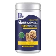 P For Pet 80 Pcs Antibacterial Pet Paw Wipes with Organic Coconut Oil & Neem