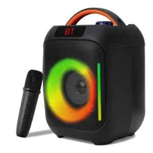 Krisons Krx-Boom 35W Multi-Media Bluetooth Party Speaker with Wireless Mic, 2400mAh Battery, Digital Display, RGB Lights, USB, SD Card, FM Radio & Auto TWS Function