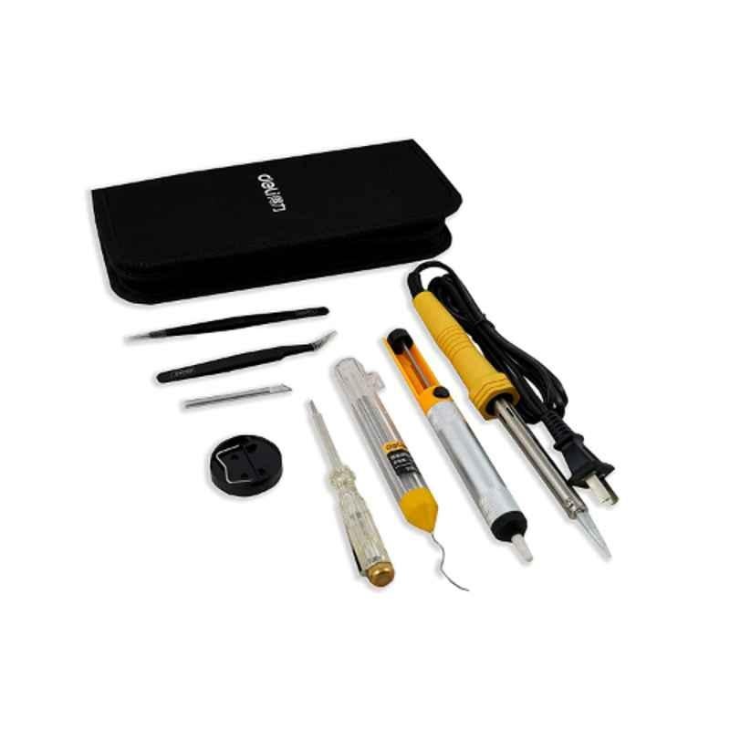 Deli DL393009 Copper Adjustable Temperature Soldering Tool with 9 Bits