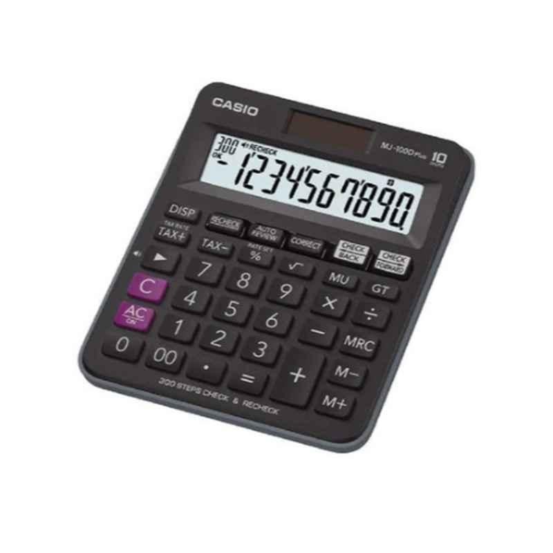Casio MJ-100D Plus Black, White & Purple 10 Digit 150 Steps Check & Correct Desktop Calculator