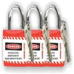 Asian Loto Red Regular Shackle Jacket Padlock, ALC-LPR-RRR (Pack of 3)