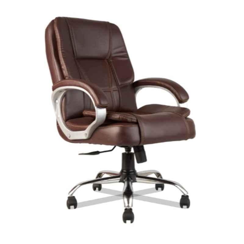 Innowin Venture Premium Brown Leatherette Medium Back Ergonomic Chair