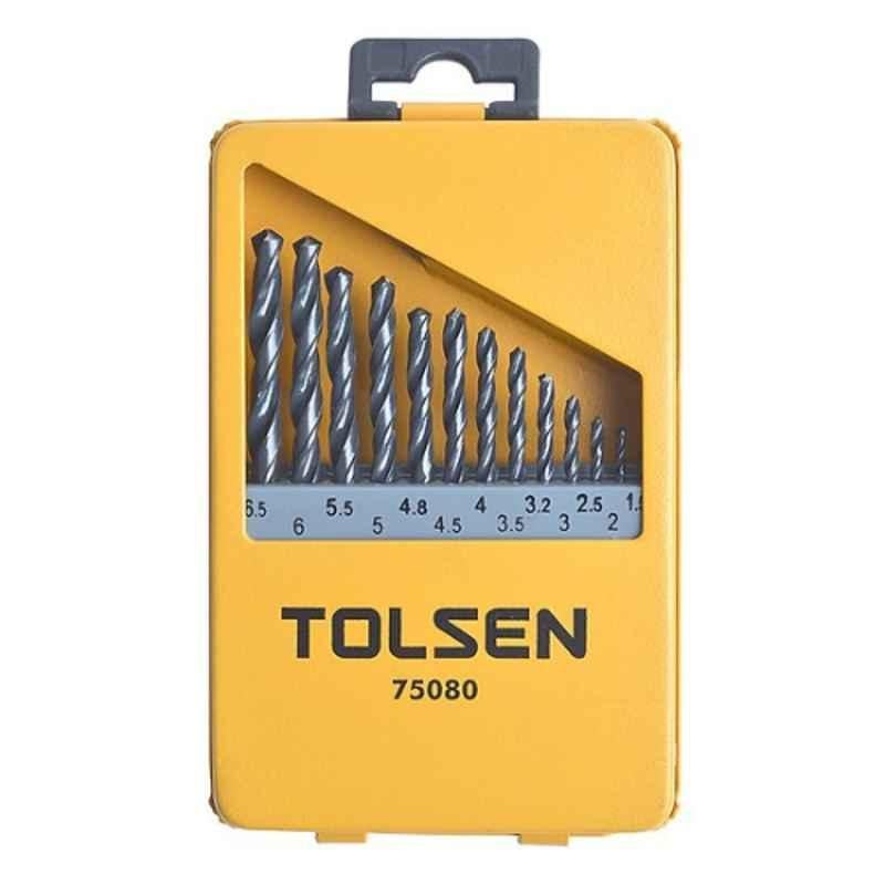 Tolsen 13 Pcs HSS Twist Drill Bits Set, 75080