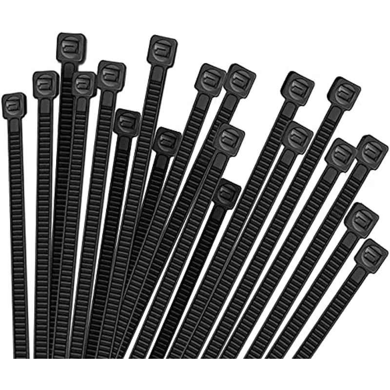 250mm Nylon Black Zip Cable Tie (Pack of 100)