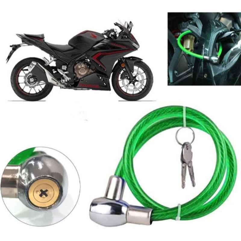 Auto Pearl PVC & Plastic Green Heavy Duty Cable Lock for CBR500R BS6, 253