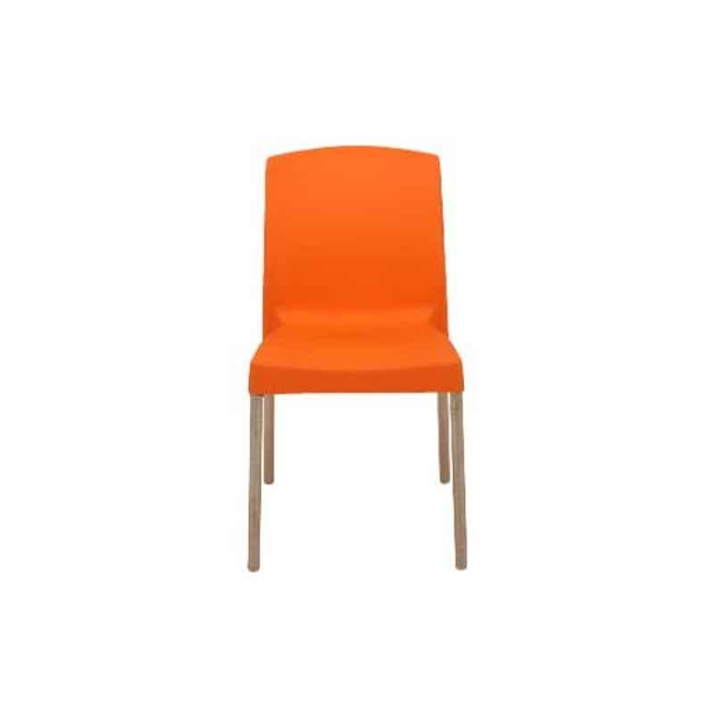 Supreme Hybrid Premium Plastic Orange Chair without Arm (Pack of 2)