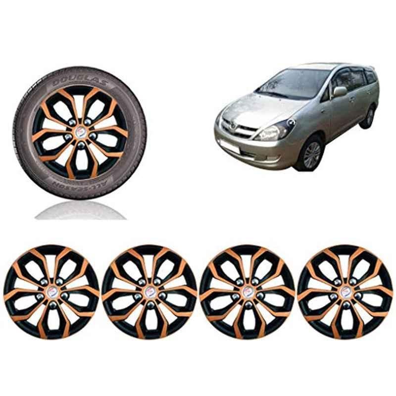 Auto Pearl 4 Pcs 15 inch ABS Copper & Black Car Wheel Cover Set for Toyota Innova 2005 & 2012