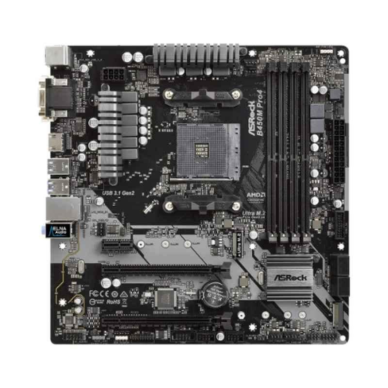 ASRock B450M-PRO-4-R2 64GB DDR4 MicroATX Motherboard