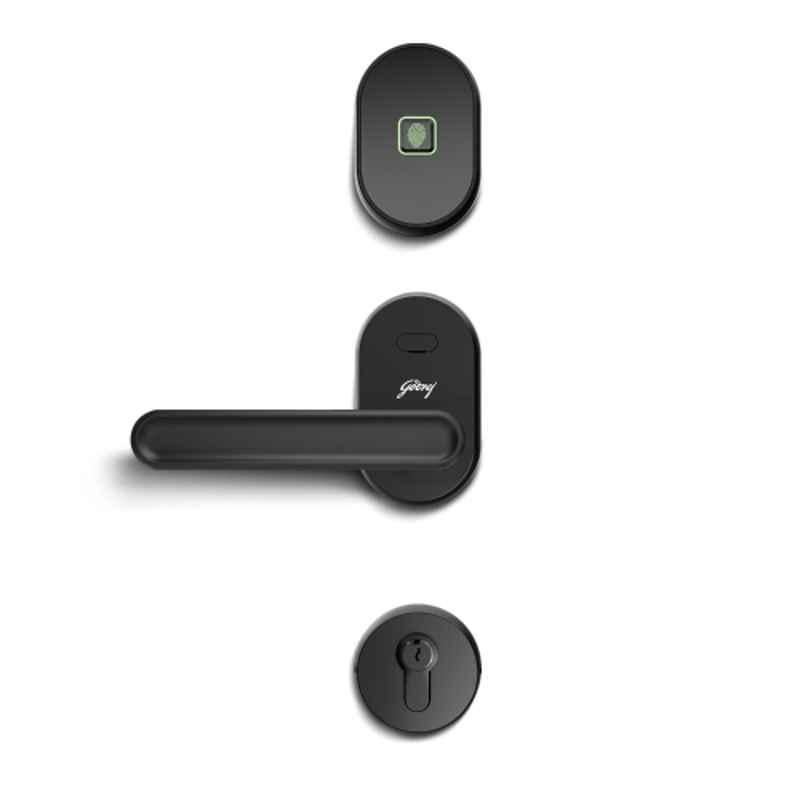 Godrej GSL D1RBlack 3 in 1 Digital Smart Lock with Fingerprint, Mobile App & Bluetooth, 360 deg Biometric & 3 Years Warranty for Single Wooden Doors, 8998