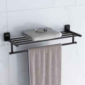 Plantex 304 Garde Stainless Steel 24 inch Towel Hanger for Bathroom/Towel Rod/Bar/Towel Stand/Bathroom Accessories Darcy (Black)