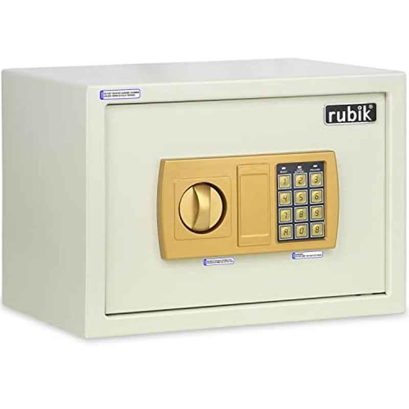 Rubik 25x35x25cm White Safe Box Document Size With Digital Lock and Override Key, RB-25E-WHT