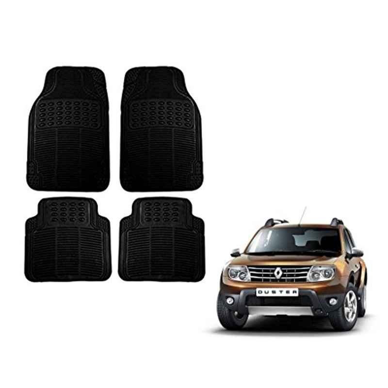 Kozdiko 4 Pcs Black Rubber Car Mat Set for Renault Duster