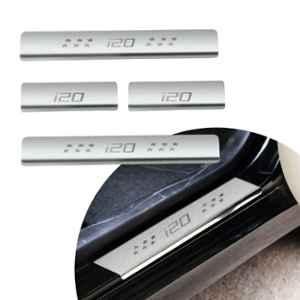 SureStrive 4 Pcs Stainless Steel Silver Footstep Sill Plate Set without LED for Hyundai I20 Type-1