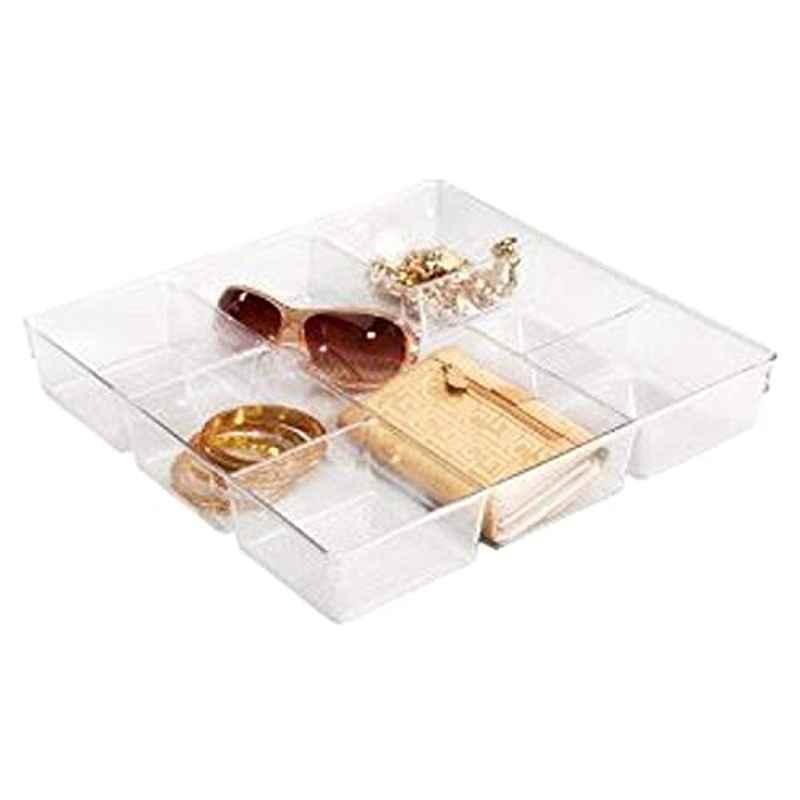 Interdesign 13x13.5x2.5 inch Plastic Clear 7 Section Linus Dresser, 110776