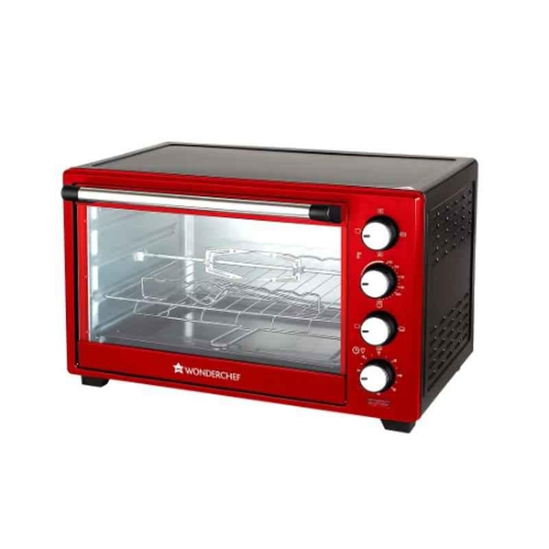 Wonderchef 28L 1600W Red Crimson Edge Oven Toaster Griller, 63153693