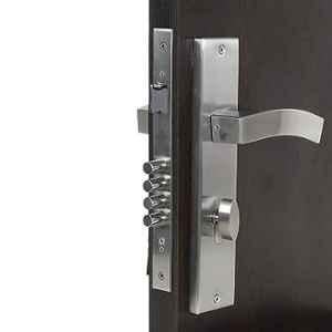 Handle Waala LB10002-OSK 10 inch 60mm Stainless Steel Silver Cylindrical Plate One Side Key Mortise Door Lock Set