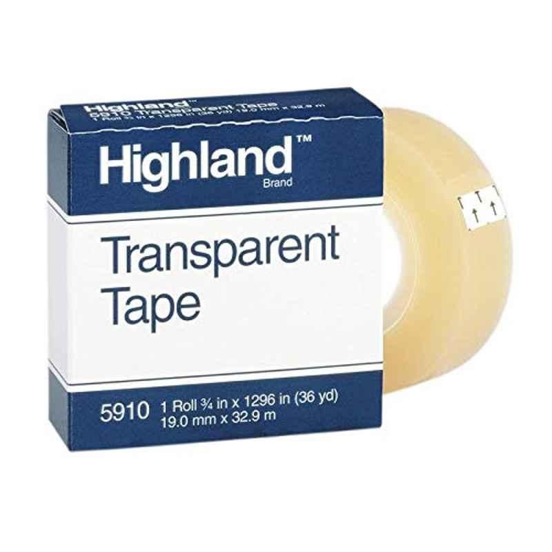 Highland 4 Pcs 3/4x1296 inch Acrylic Transparent Tape Set, 5910
