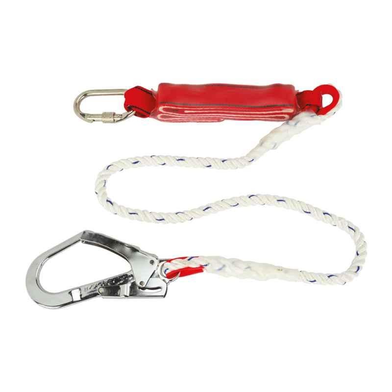 Workman Nylon Red & White Lanyard Rope with Scaffolding Hook, WK 15