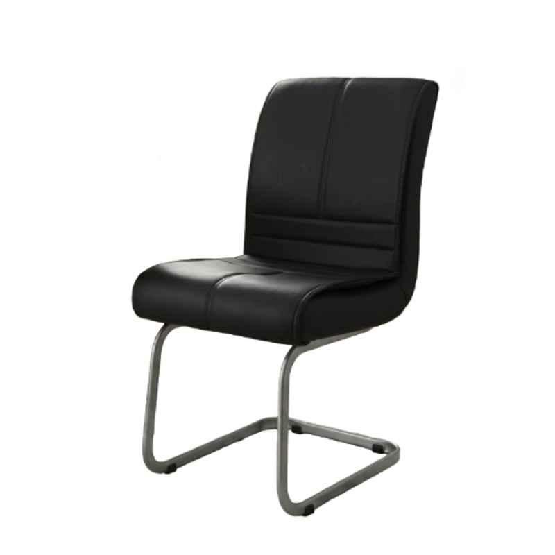 Newturn Thanos Leather Brown Medium Back Armless Visitor Chair